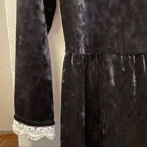 Crushed Velvet Black Dress